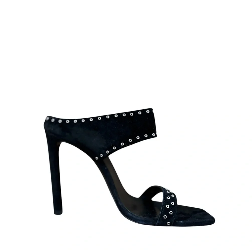 Saint Laurent Leather Mica 105 Stud Mule Black Size 6.5 - Picture 2 of 13